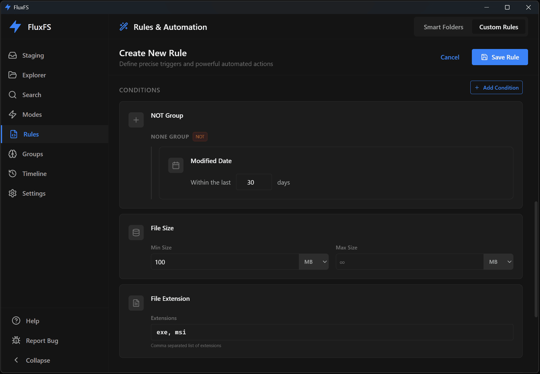 Rule Builder Preview