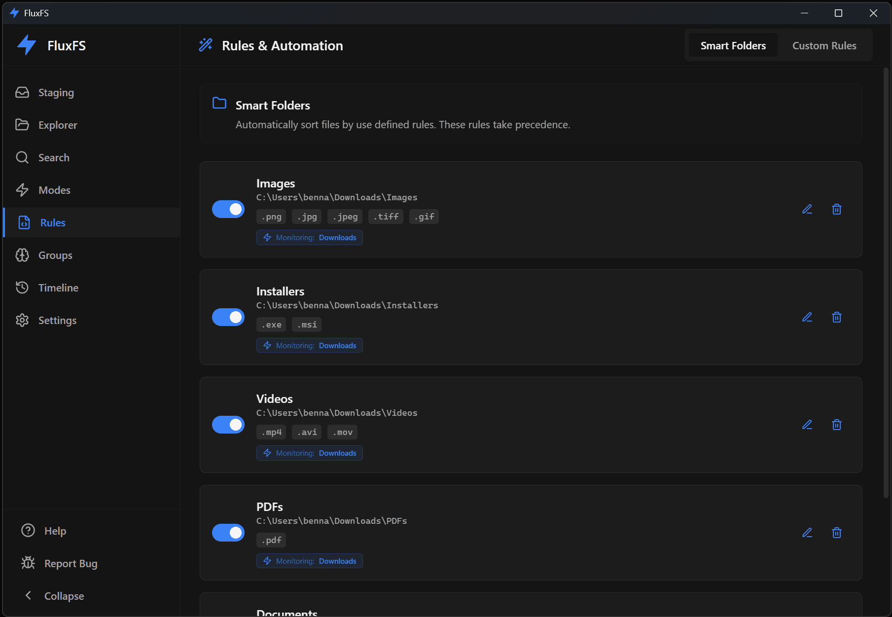 Smart Folder Setup Preview
