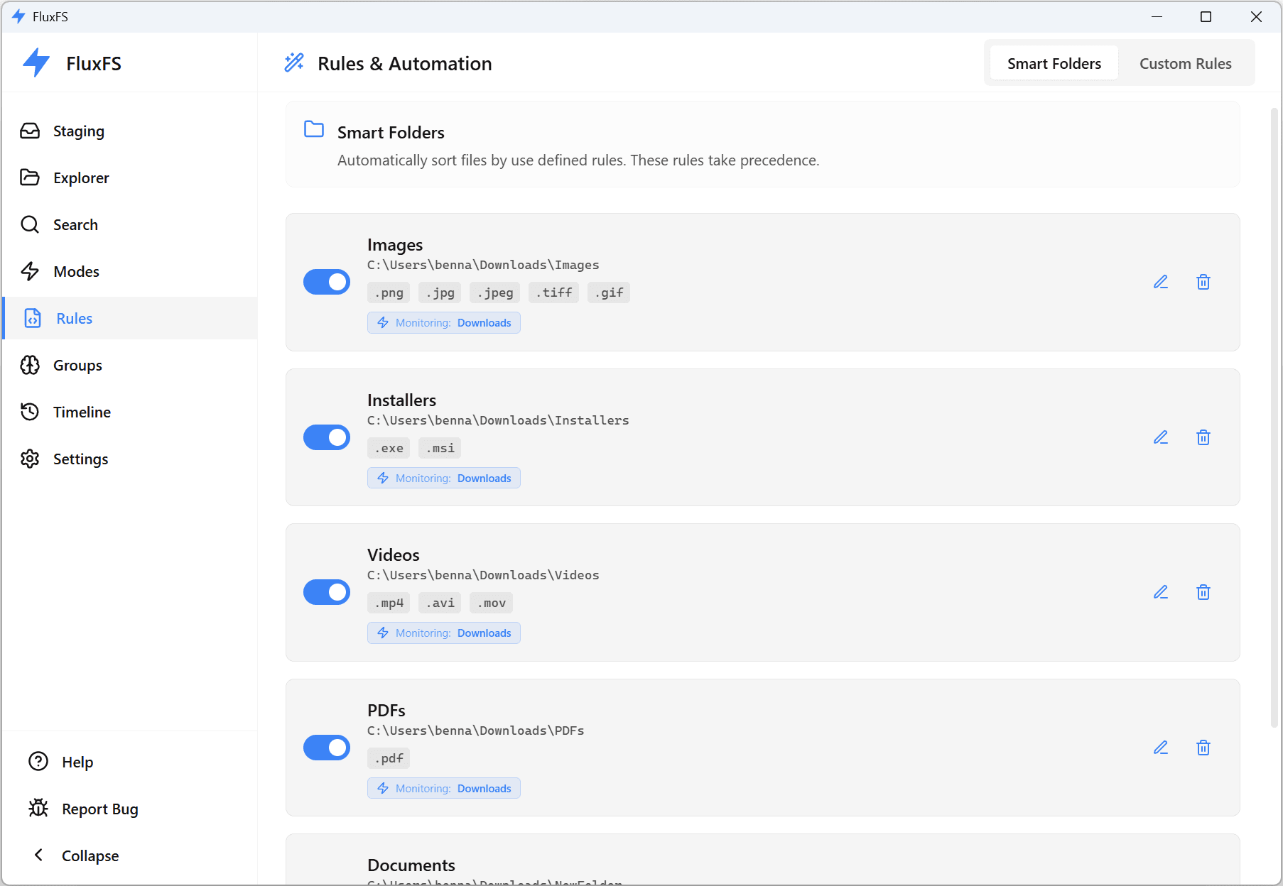Smart Folder Setup Preview